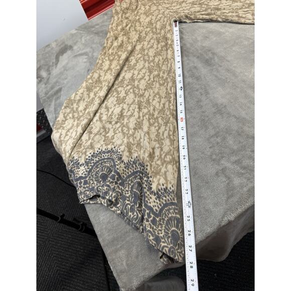 Free People Boho Smocked Wide-Leg Jumpsuit XS Blue Beige Floral Tie Straps - Picture 11 of 11